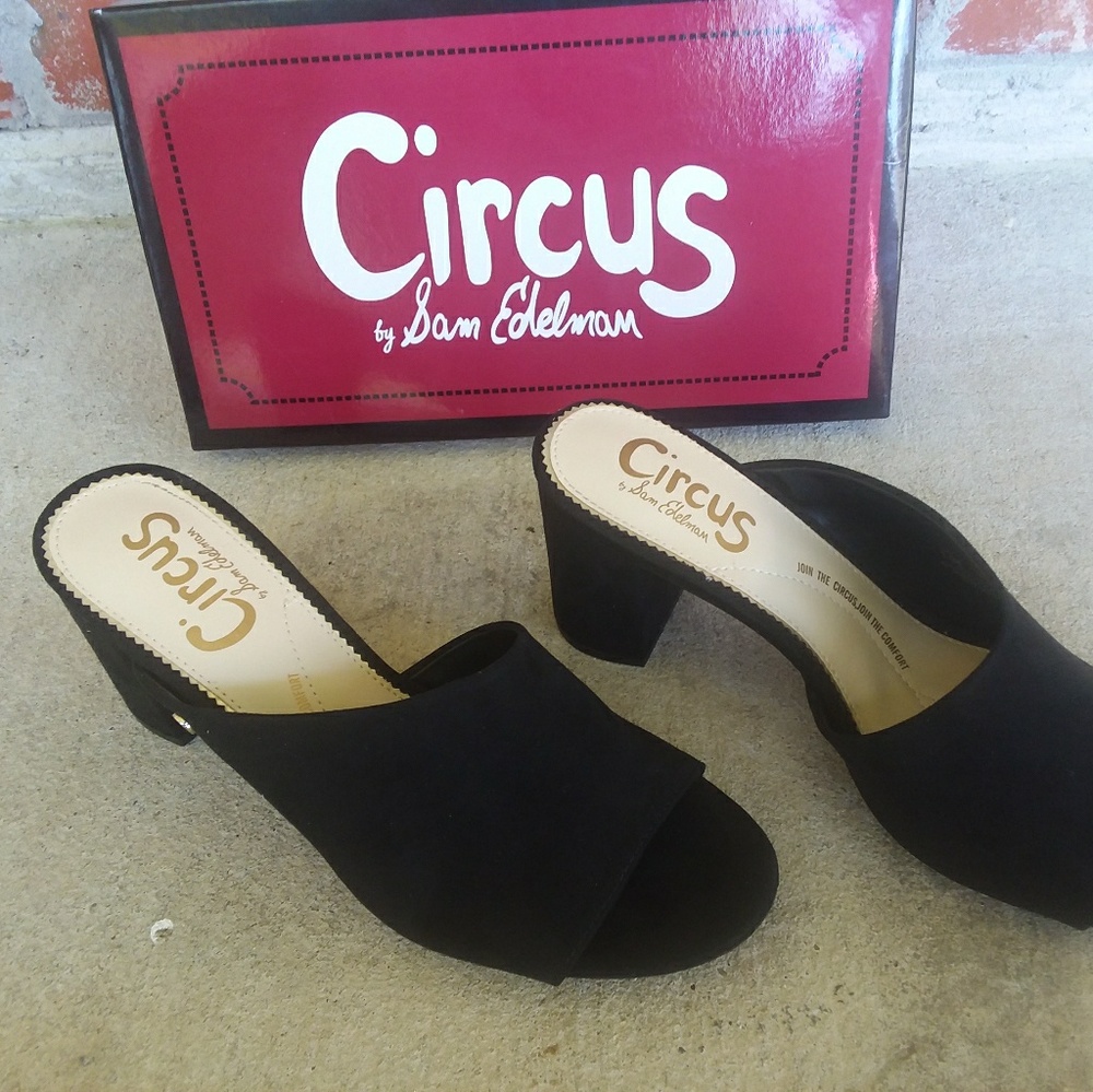 Sam Edelmam Black Heeled Sandals